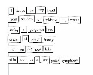 Magnetic poetry 23rd July 2016