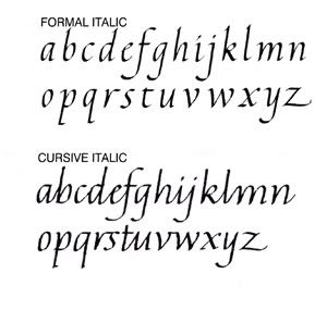 Italic handwriting